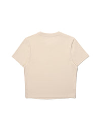 W Tight Crop Camp Half T-Shirts Beige - Superdry Singapore