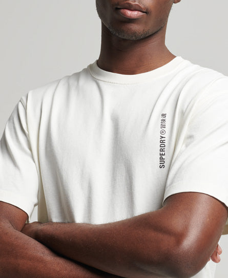 Superdry New Mens Core Logo Short Sleeve Crew Neck T-Shirt Black White Ice  Marl 