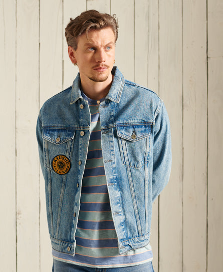 Easy Western Trucker Jacket - Blue Vintage - Superdry - Men Jackets ...