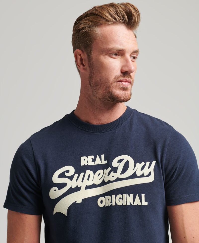 Superdry Mens Vintage Logo Tri T-Shirt Eclipse Navy Size L