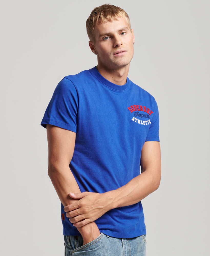 Embroidered Superstate Athletic Logo T-Shirt - Regal Blue - Superdry Singapore