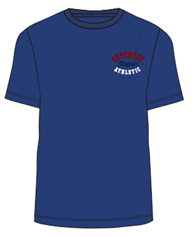 Embroidered Superstate Athletic Logo T-Shirt - Regal Blue - Superdry Singapore