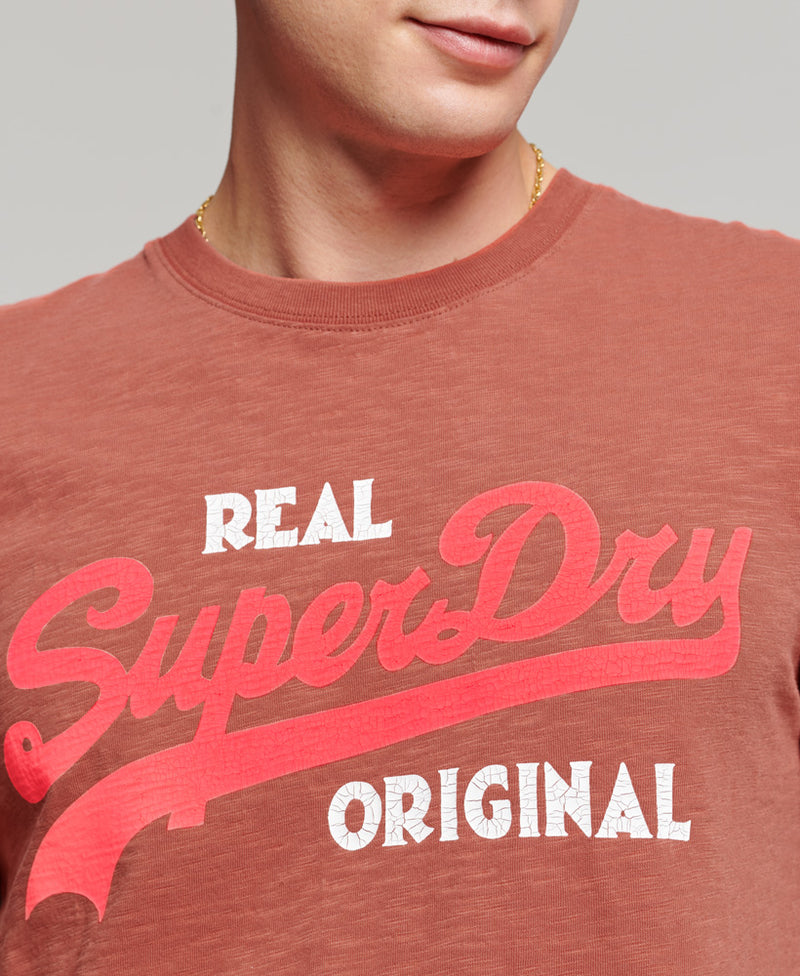 Original - Real Superdry - Logo Vintage T-Shirt Ketchup – Tops - Men Superdry Singapore Overdyed