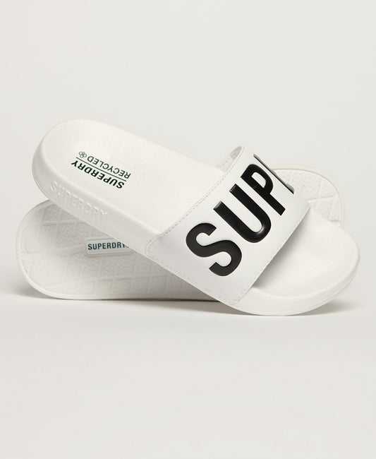 Women Code Core Pool Sliders - Optic/Black - Superdry Singapore