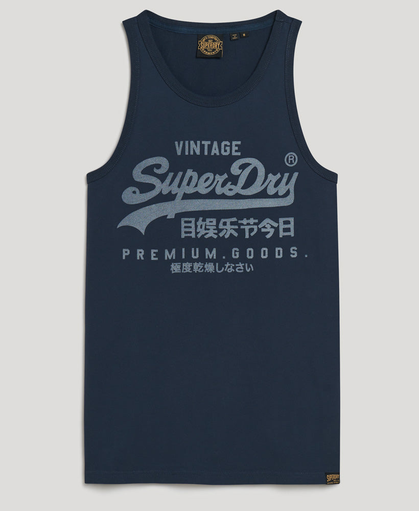 Classic Vintage Logo Heritage Vest Top - Eclipse Navy - Superdry Singapore