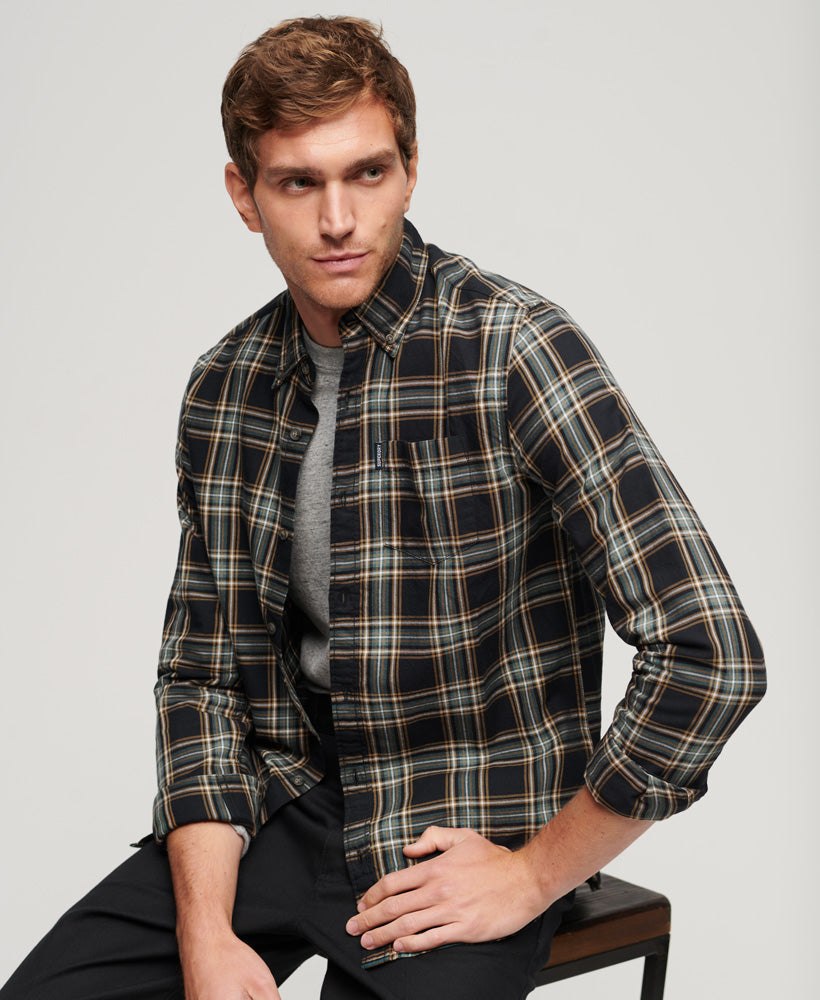 Organic Cotton Vintage Check Shirt - Pasadena Check Black