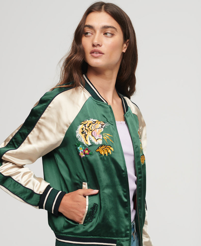 Buy Moda Rapido Women Olive Green Embroidered Bomber - Jackets for Women  6788890 | Myntra