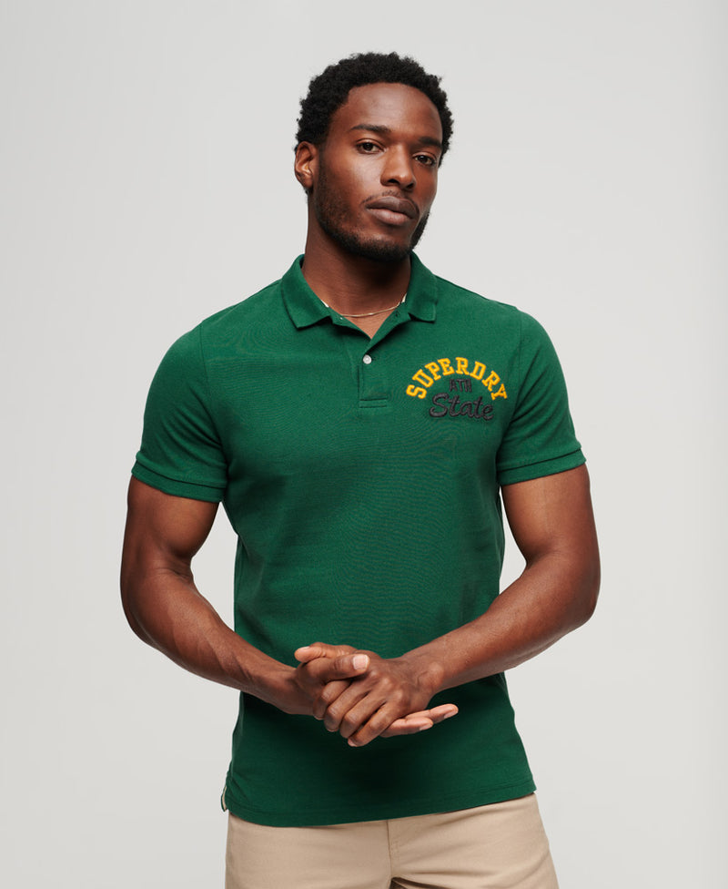 red yellow blue green polo shirt