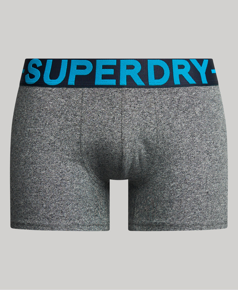 Organic Cotton Trunk Double Pack - Karst Black Mega Grit - Superdry Singapore