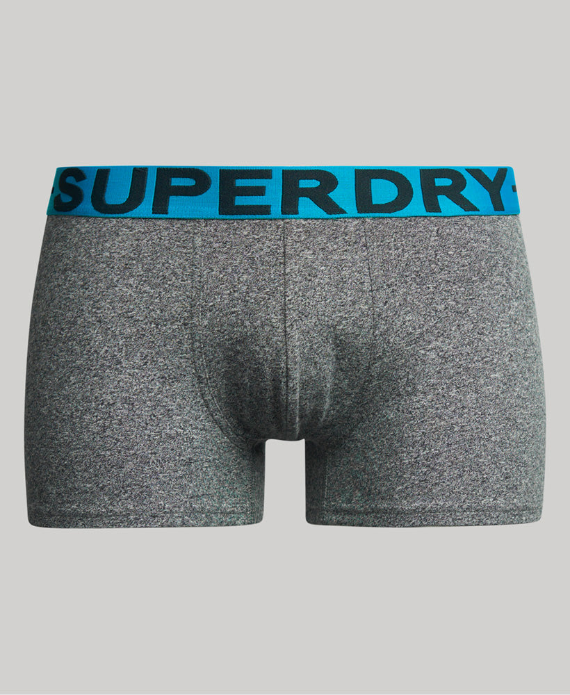 Organic Cotton Trunk Double Pack - Karst Black Mega Grit - Superdry Singapore