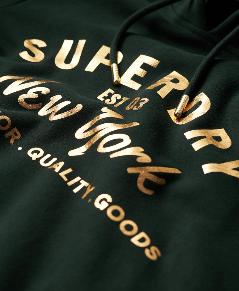 Luxe Metallic Logo Hoodie - Superdry Singapore