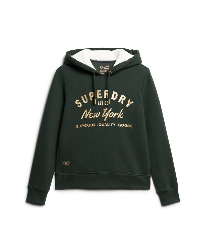 Luxe Metallic Logo Hoodie - Superdry Singapore