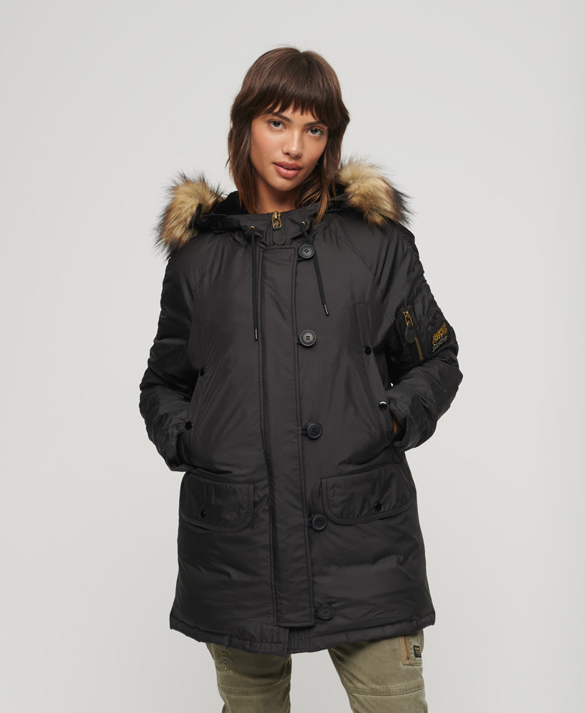 Black shop military parka