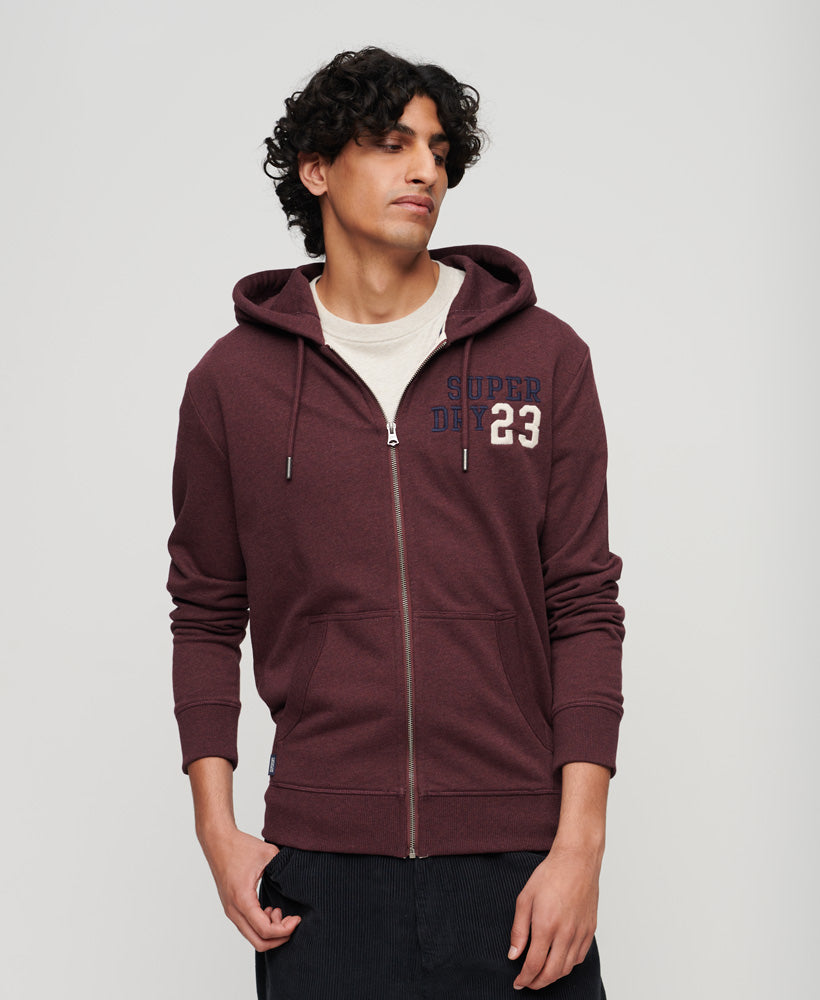 Superstate Zip Hoodie - Track Burgundy Marl – Superdry Singapore