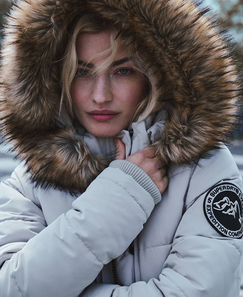 Hooded Everest Bomber Puffer Jackets - Jacket – Chateau Grey - Singapore Superdry - Women Superdry