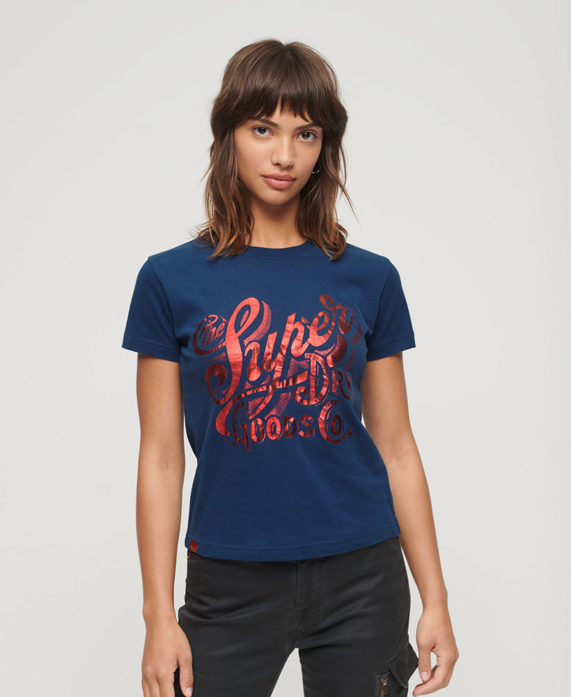 Workwear Scripted Graphic T Shirt Supermarine Navy Superdry Women Tops Superdry Singapore