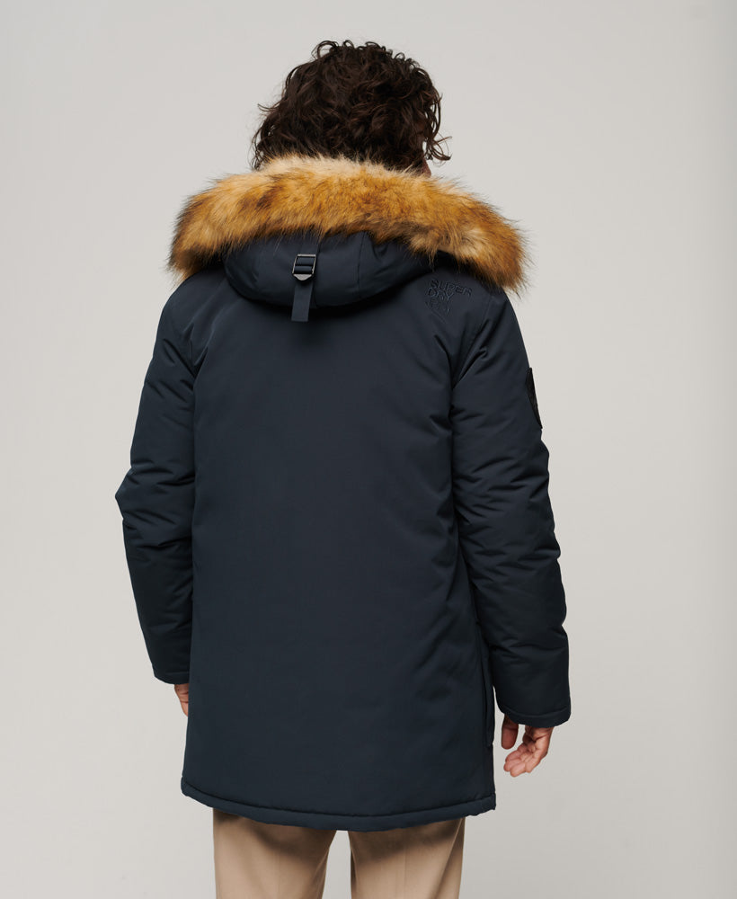 Everest Faux Fur Hooded Parka Coat - Nordic Chrome Navy - Superdry ...